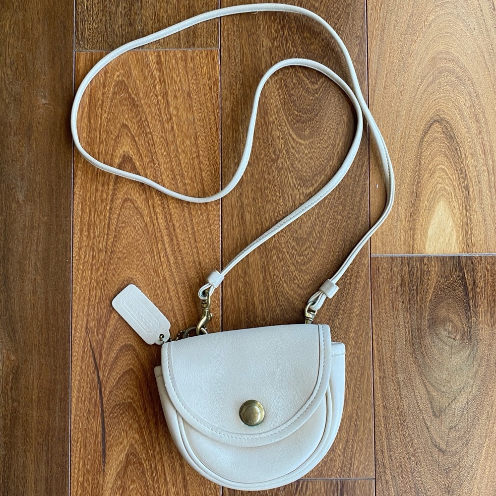 Vintage coach mini belt bag #9826 in Bone leather